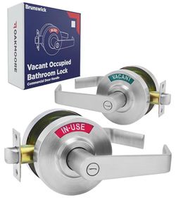 OAKMOORE Commercial Door Handle | Vacant Occupied & Commercial Restroom Lock for Public Bathroom & Industrial Buildings, New