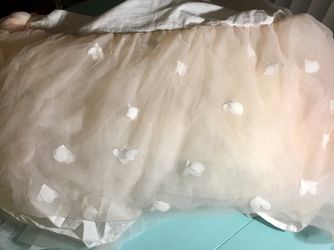 Pink Tulle with Flowers Crib Bedskirt