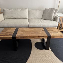 Crate & Barrel Seguro Reclaimed Wood Coffee Table – Solid Wood