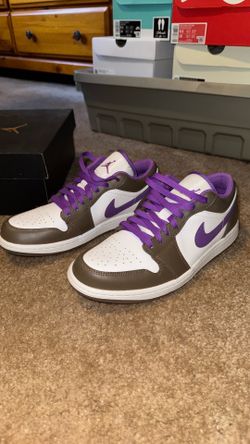 Jordan 1 Low White/Brown/Purple