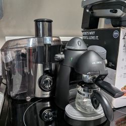  Espresso Maker, T-fal OptiGrilll, Hamilton Beach Juicer & Aroma 360Crispy Glass Air Fry