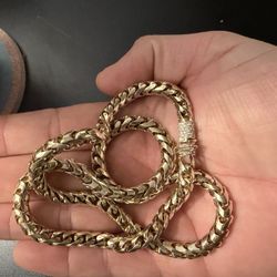 14k Franco Chain With Diamond Clasp