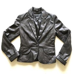 Mossimo Black Faux leather jacket Women XS