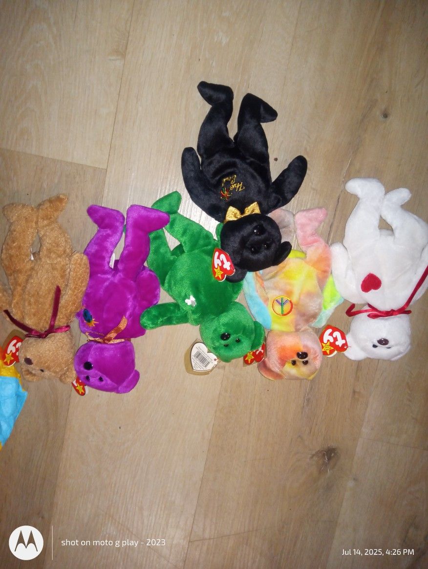 Over 40 TY Beanie babies Including Rare Bears