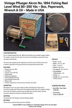 Vintage Pfluger Bait-casting Reel