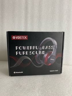 New Voistek Powerful Bass Pure Sound Wireless Headphones Bluetooth 5 Min Charge Up To 40hr Play Time