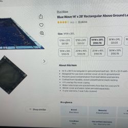 14x28 Ft Leaf Net Pool Cover