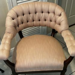 Pair Of Vintage Style Tub Chairs Horseshoe-Shaped