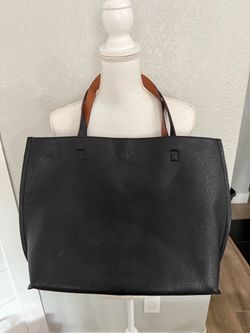 Street level  Reversible black/brown faux leather Tote - large