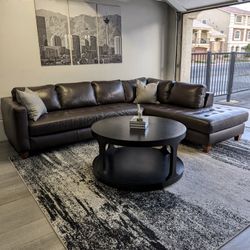 Italsofa by Natuzzi Brown Italian Leather Sectional - Like New - Free Delivery