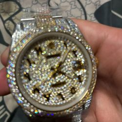 MOISSANITE two tone watch