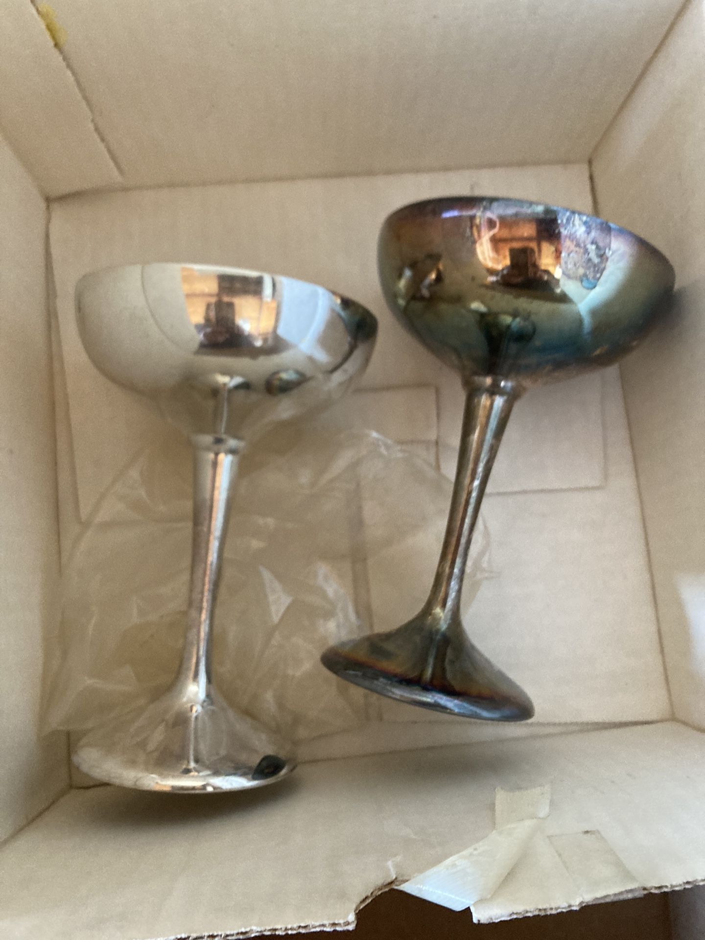 Silver plated Wedding goblets.