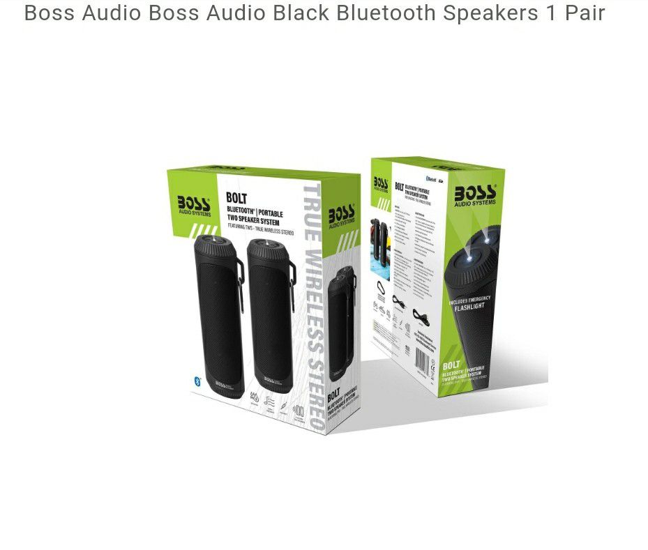 Brand New.... Boss Audio Boss Audio Black Bluetooth Speakers 1 Pair
