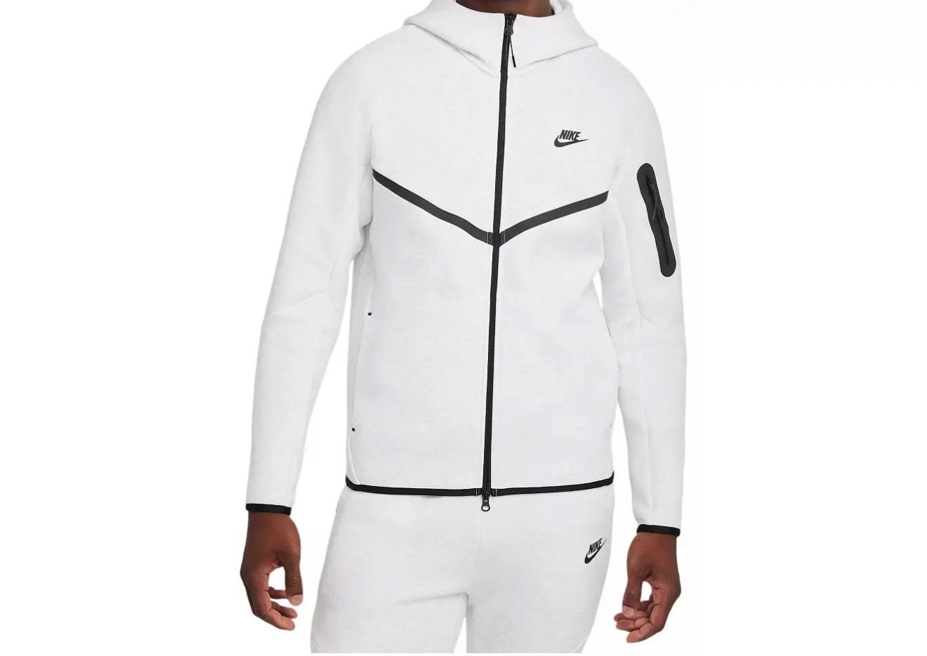 White mens Nike Tech Full Zipup