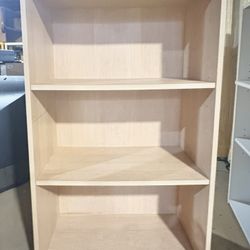 3 Shelf Bookcase - Natural Wood Color, Adjustable Shelves - Great Condition