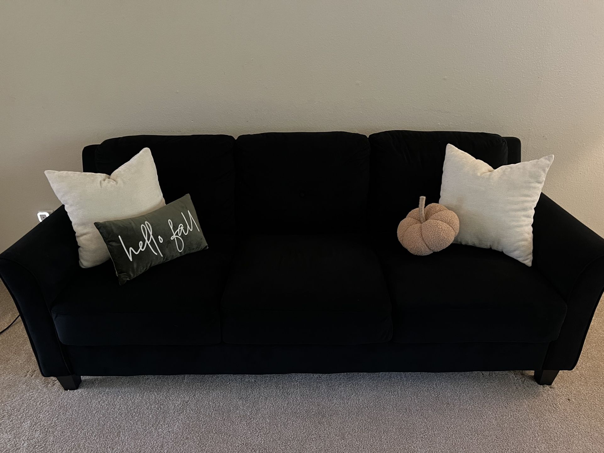 3 Seat Black Sofa
