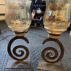 2 Pier 1 Wrought Iron Candle Holders 