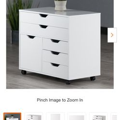 Halifax White 3 Section Mobile Storage Cabinet