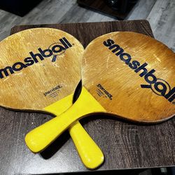 2 Vintage Smashball Paddles Made In Taiwan By Sports Design Drybranch Inc, NY
