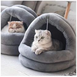 Cat Bed for Indoor Cats, Machine Washable Cat Beds, Cat Beds for Indoor Cats or Small Dogs, Puppy, Kitty, Kitten, Rabbit, Anti-Slip & Water-Resistant 