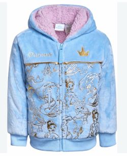 Disney Princess blue Sherpa zip up jacket