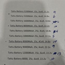 Drone Lipo Batteries.  