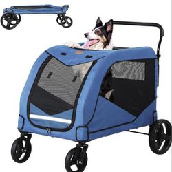 YITAHOME Dog Stroller, Pet Stroller for Large Dogs, Outdoor Dog Stroller for Senior Dogs, Folding Dog Wagon for 2 Medium Dogs with Dual-Entry 