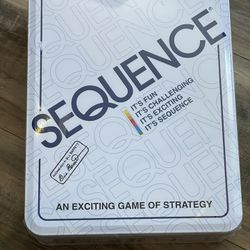 NEW Sequence Board Game Of Strategy Jax in a Tin Metal Box
