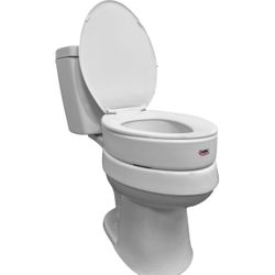 Carex Toilet Seat Riser, Round Raised Toilet Seat Adds 3.5 inches to Toilet Height, for Assistance Bending or Sitting, 300 Pound Weight Capacity Toile