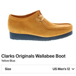 Clark Originals Wallabees Boot Yellow Blue Size12