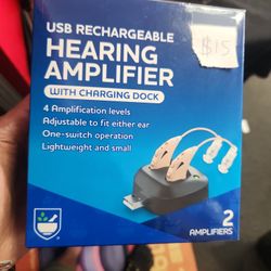 Hearing Amplifier With Charging Dock. Hearing Aids
