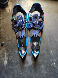 Blue Aluminum Crescent Moon Snowshoes