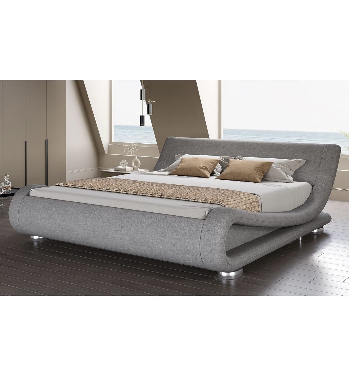 Cama Moderna King Size Con Colchón Ego 14” / Modern King Size Bed With Mattress Ego 14”