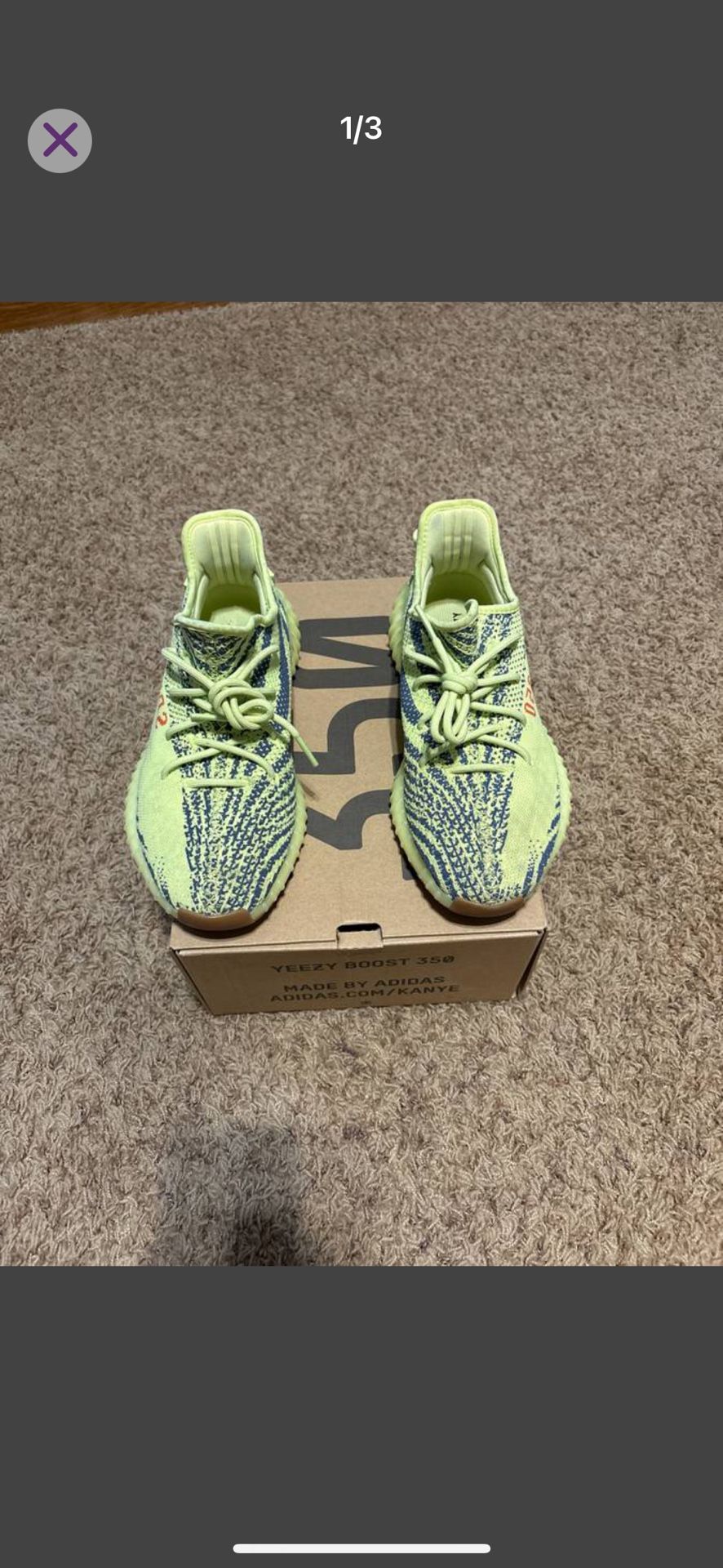 Yeezy 350 Boost Semi Frozen Yellow Size 10