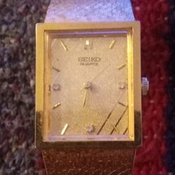 Rare Vintage 14k Seiko With Diamond Accents 