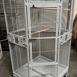 Extra Large Parrots Birds Flight Cage With Seed Guide On Wheels 