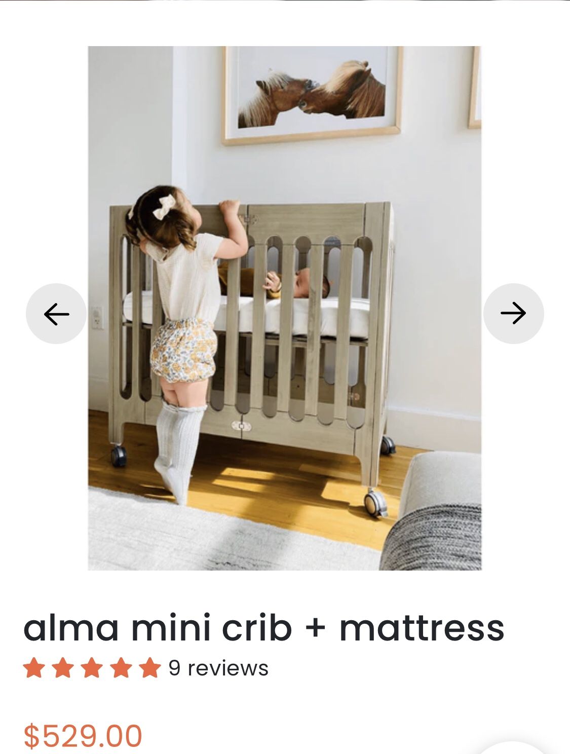 Bloom Alma Mini Portable Crib With Matress (sheet Cover Included