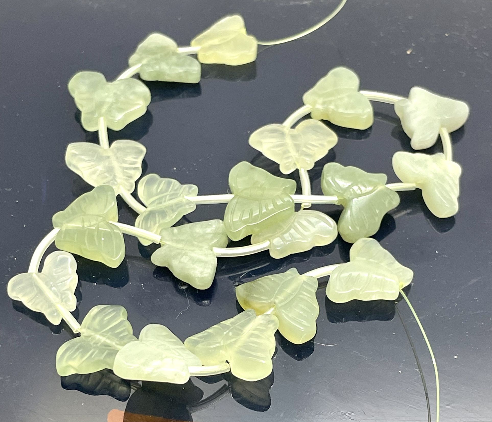 New Carved Jade? Butterfly Beads