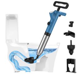 High Pressure Toilet Plunger, Air Drain Blaster with Real-Time Gauge,Heavy Duty Toilet Auger & Drain Snake Clog Remover for Toilets, Sinks, Floor Drai
