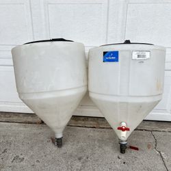 2 Large Brewing Conical Fermenters with Valves – Homebrew