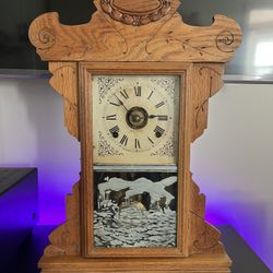 Antique 8 Day Seth Thomas Mantle Clock Working + Alarm 