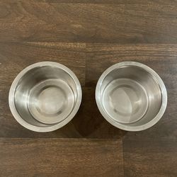 Set Of 2 Medium Stainless Steel Dog Bowls