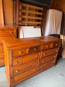 Solid Pine Wood Dresser with 9 Drawers