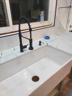 Kitchen Cabinet, Countertop And Floors.