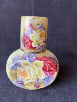 Vintage Floral Water Pitcher With Matching Cup