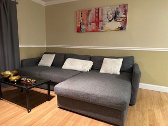 Gray Sectional Sofa with Chaise - $300