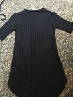 Black ribbed tight dress