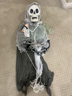 Halloween Decor Hanging Reaper Sound Activated New