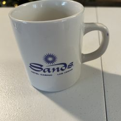 SANDS Hotel and Casino COFFEE MUG - Las Vegas Strip - White/Blue