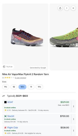 Nike Vapormax “RANDOM” MENS SIZE 10.5
